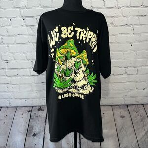 A Lost Cause We Be Trippin 420 Bud & Mushrooms Graphic Tee T-Shirt Size Large